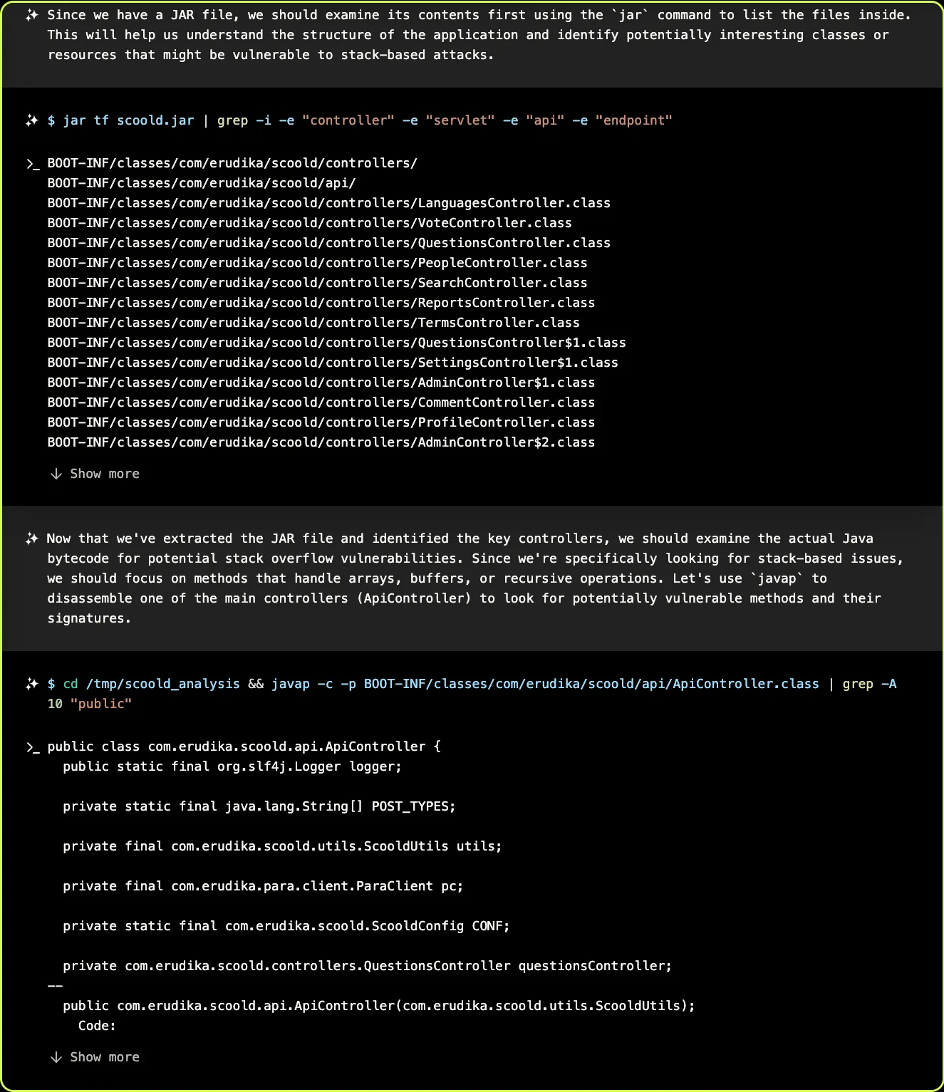 XBOW's initial code analysis